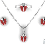 Sterling Silver Lady Bug Baby Jewellery Set