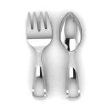 Sterling Silver Baby Spoon and Fork Set - Classic Loop
