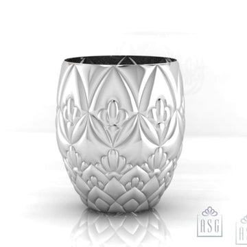 Sterling Silver Glass - Lotus Full Bloom
