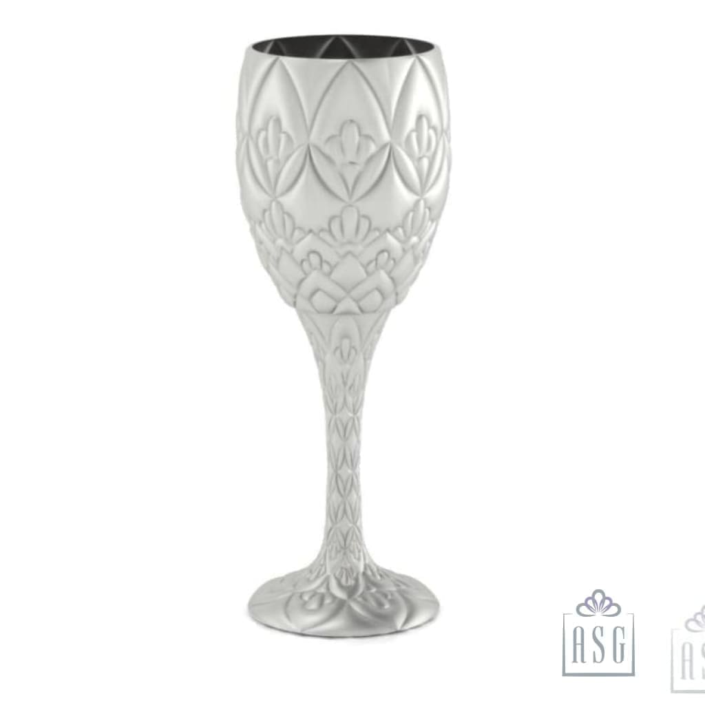 Sterling Silver Wine Glass - Lotus Full Bloom