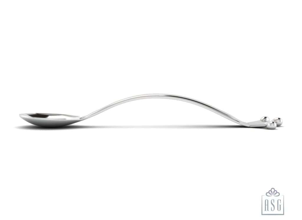 Sterling Silver Baby Spoon for Baby and Child - Curved Majestic