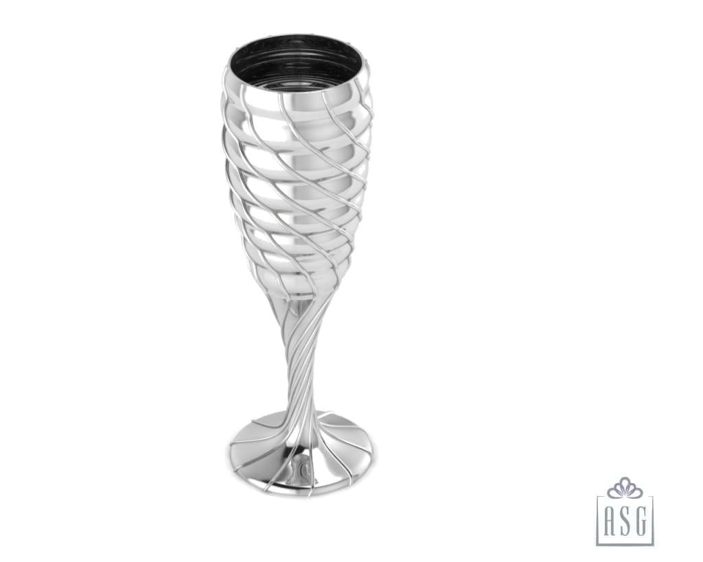 Sterling Silver Wine Glass - Misty Swirls