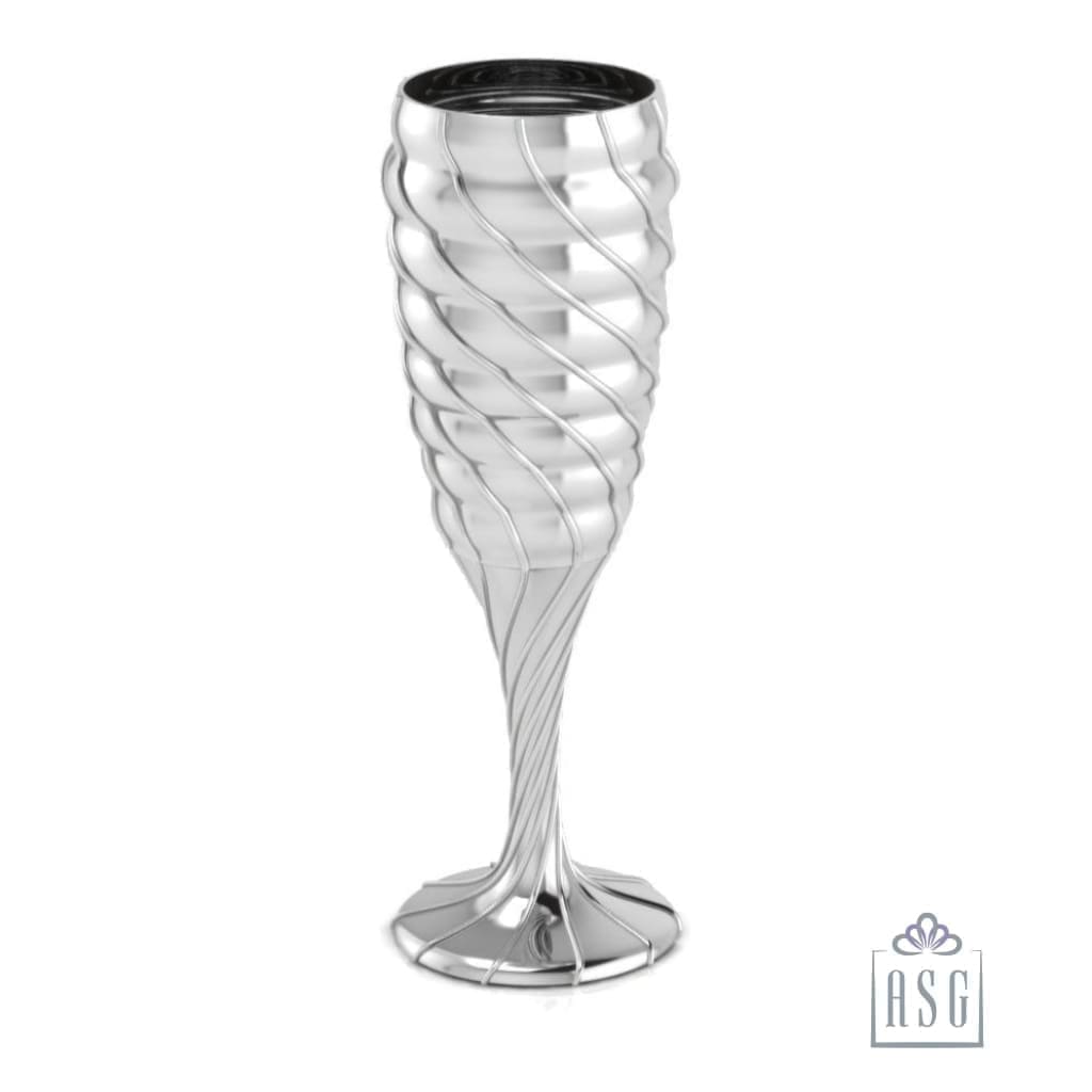 Sterling Silver Wine Glass - Misty Swirls