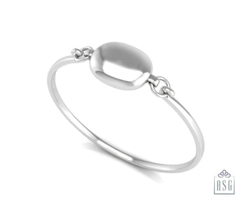 Sterling Silver Baby Bracelet Kada with Oval ID centre