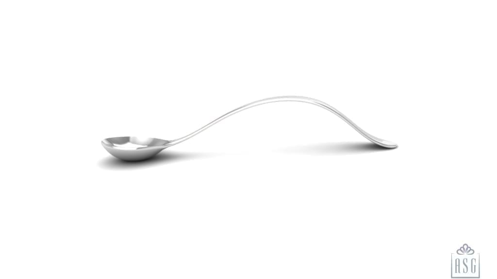 Sterling Silver Spoon for Baby and Child - Plain curved