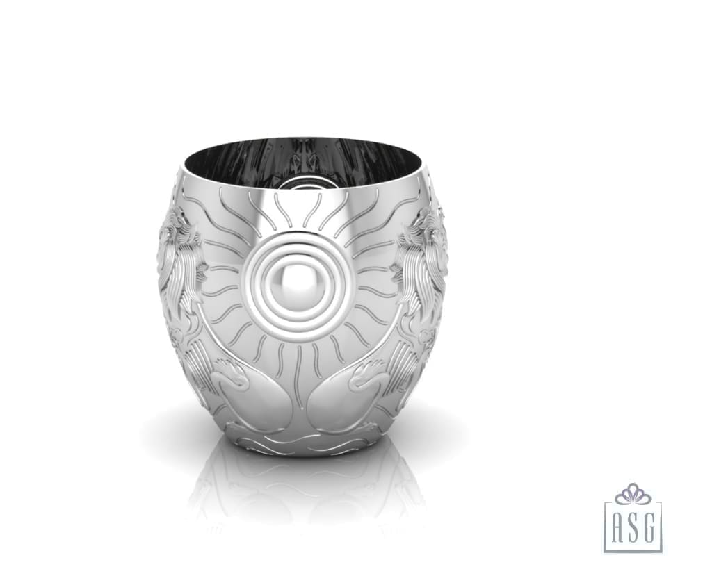 Sterling Silver Glass - Rising Sun and The Lion
