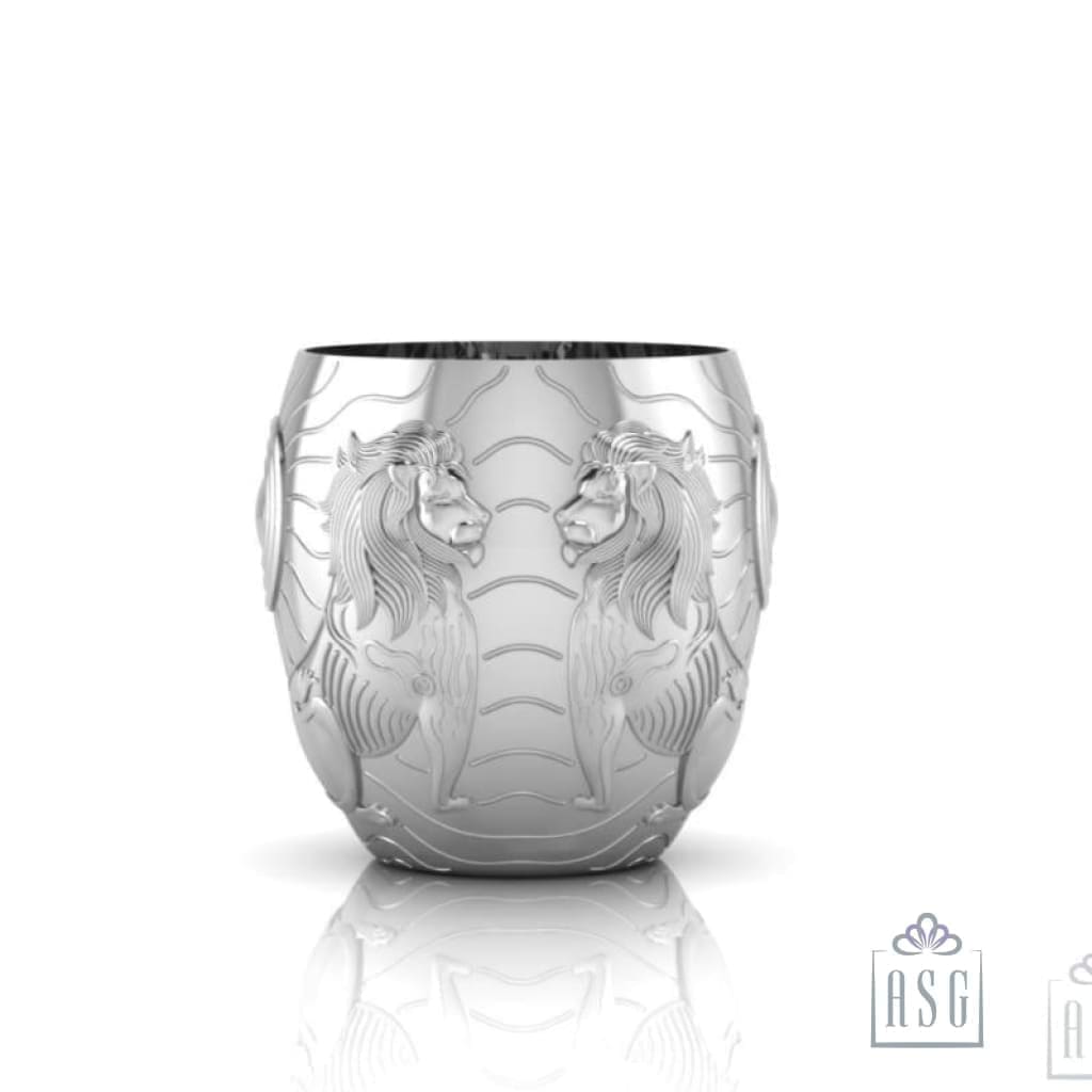Sterling Silver Glass - Rising Sun and The Lion