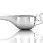 Sterling Silver Baby Feeder - Round Medicine Porringer with a Curve Handle