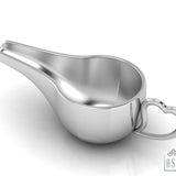 Sterling Silver Baby Feeder - Round Medicine Porringer with a Heart Handle