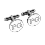Personalised Sterling Silver Cufflinks Round For Women White