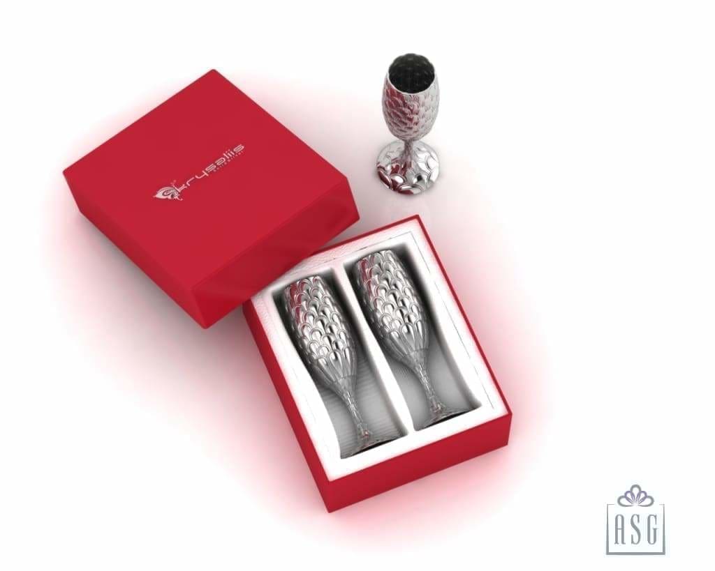 Sterling Silver Scallop Wine Glass