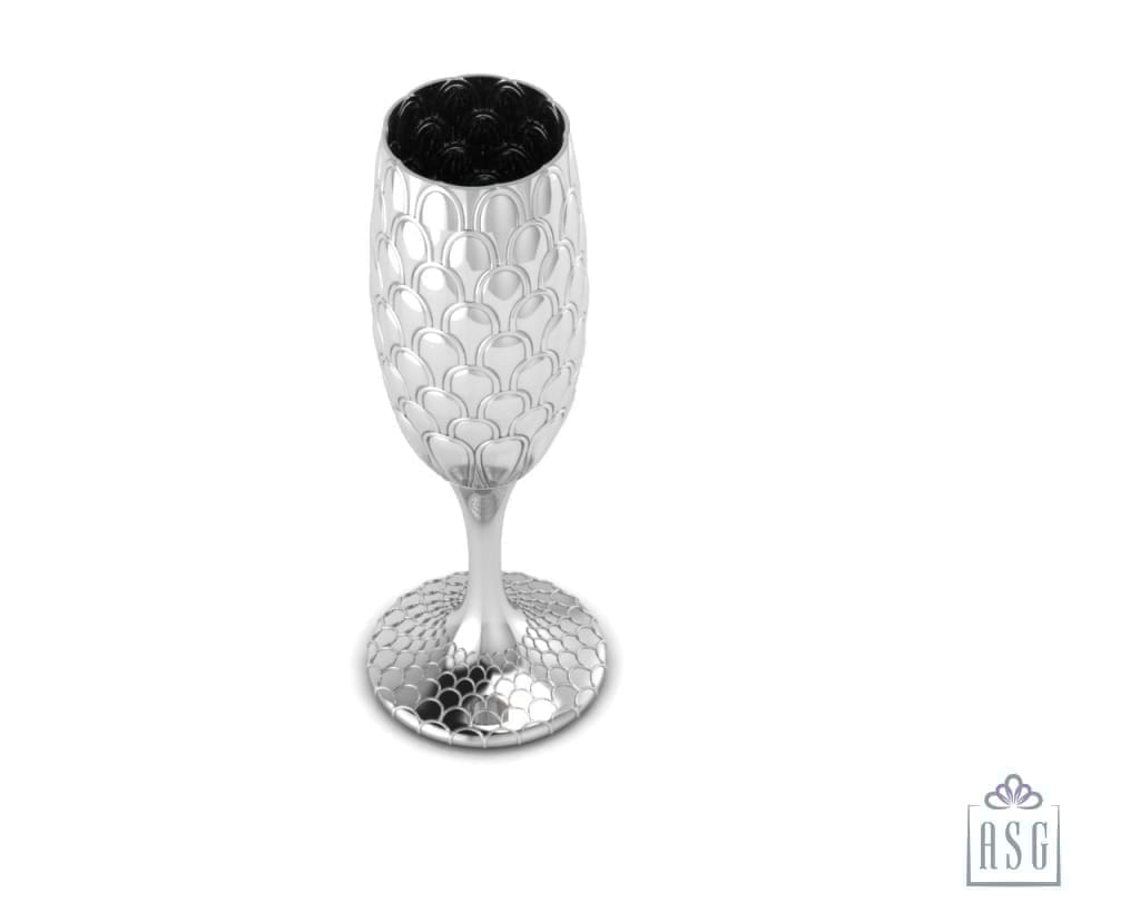 Sterling Silver Scallop Wine Glass