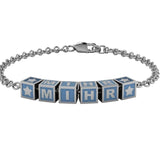 Sterling Silver Square Babykubes Loose Bracelet For Baby & Child Blue / 4 Babykubes Bracelets