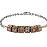 Sterling Silver Square Babykubes Loose Bracelet For Baby & Child Orange / 4 Babykubes Bracelets