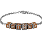 Sterling Silver Square Babykubes Loose Bracelet For Baby & Child Orange / 4 Babykubes Bracelets