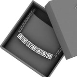 Sterling Silver Square Cubes Name Bracelet For Boys & Men Bracelets And