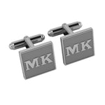 Personalised Sterling Silver Cufflinks Square For Women Grey