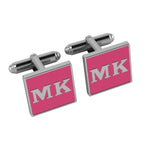 Personalised Sterling Silver Cufflinks Square For Women Pink