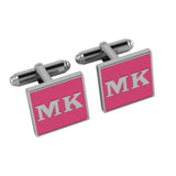 Personalised Sterling Silver Cufflinks Square For Women Pink