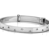 Sterling Silver Baby Bracelet Kada adjustable with Stars design