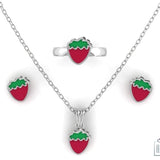 Sterling Silver Strawberry Baby Jewellery Set