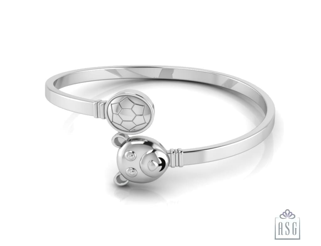 Sterling Silver Baby Kada cuff with Teddy and ball
