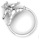 Sterling Silver Baby Teddy Ring Rattle