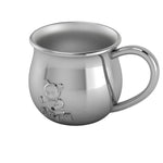 Sterling Silver Baby Cup - Bulge with Teddy Embossed