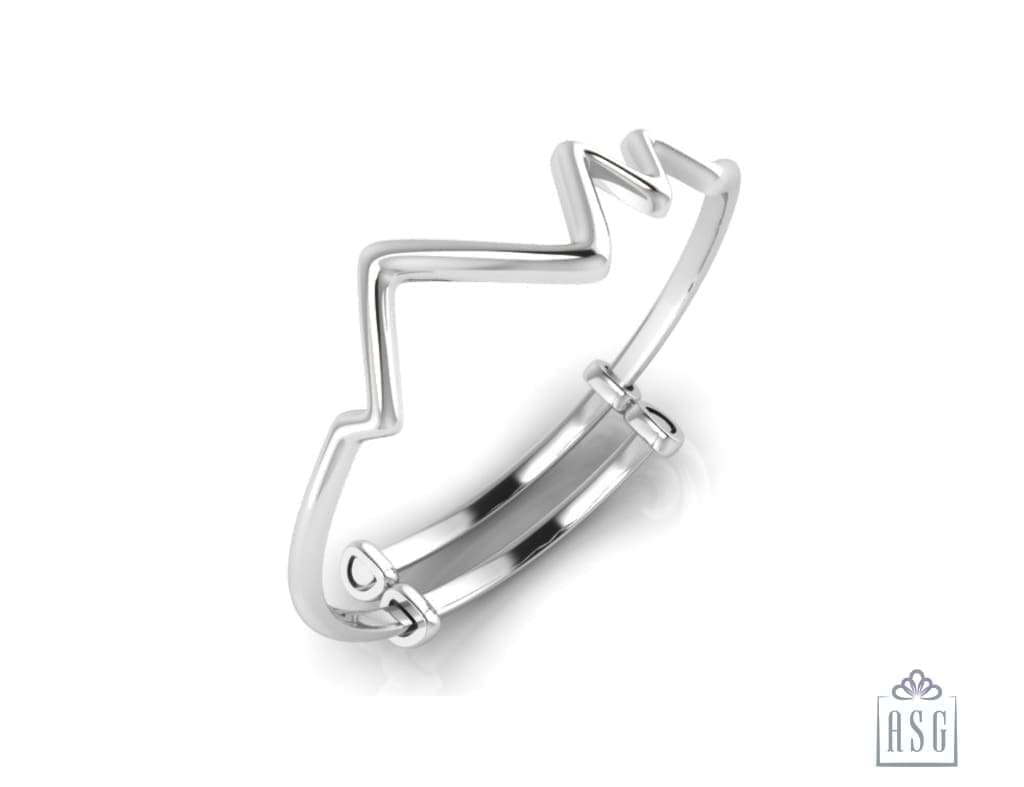 Sterling Silver adjustable Baby Bracelet Kada with triangles design