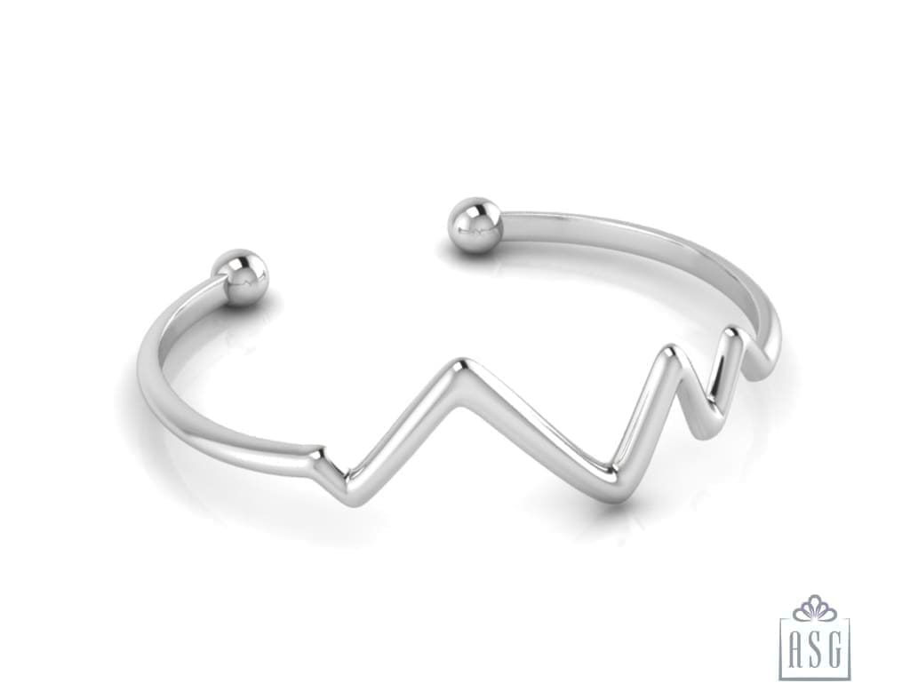 Sterling Silver Baby Cuff Kada with triangles design