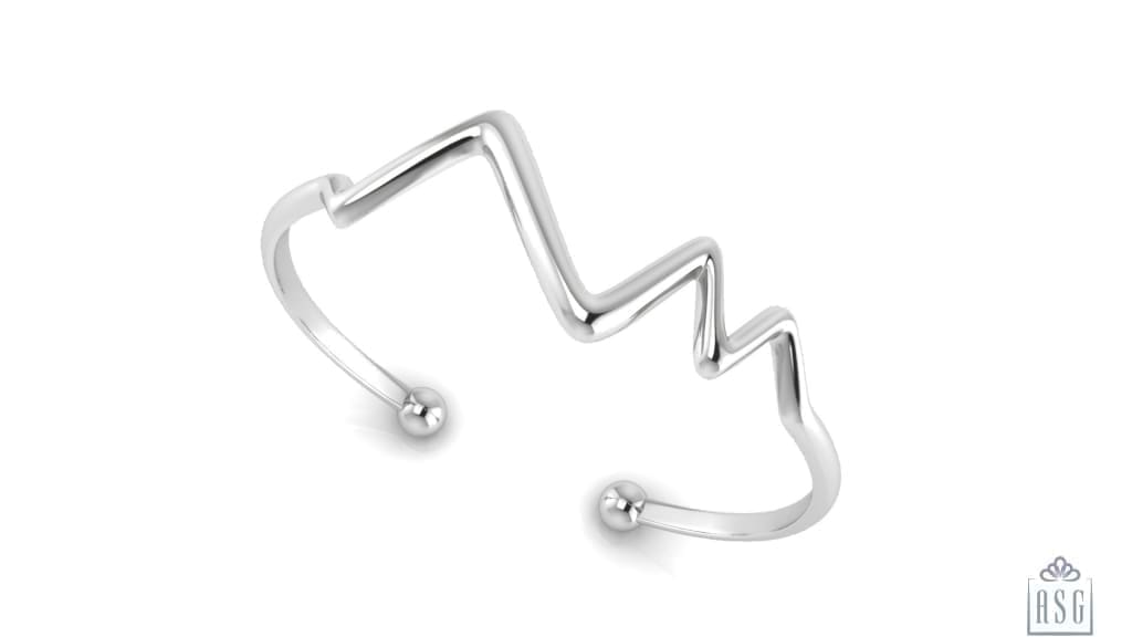 Sterling Silver Baby Cuff Kada with triangles design