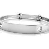 Sterling Silver Baby Bracelet Kada adjustable Twin Heart engravable design