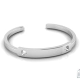 Sterling Silver Baby Cuff Kada with twin heart engravable design