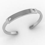 Sterling Silver Baby Cuff Kada with twin heart engravable design