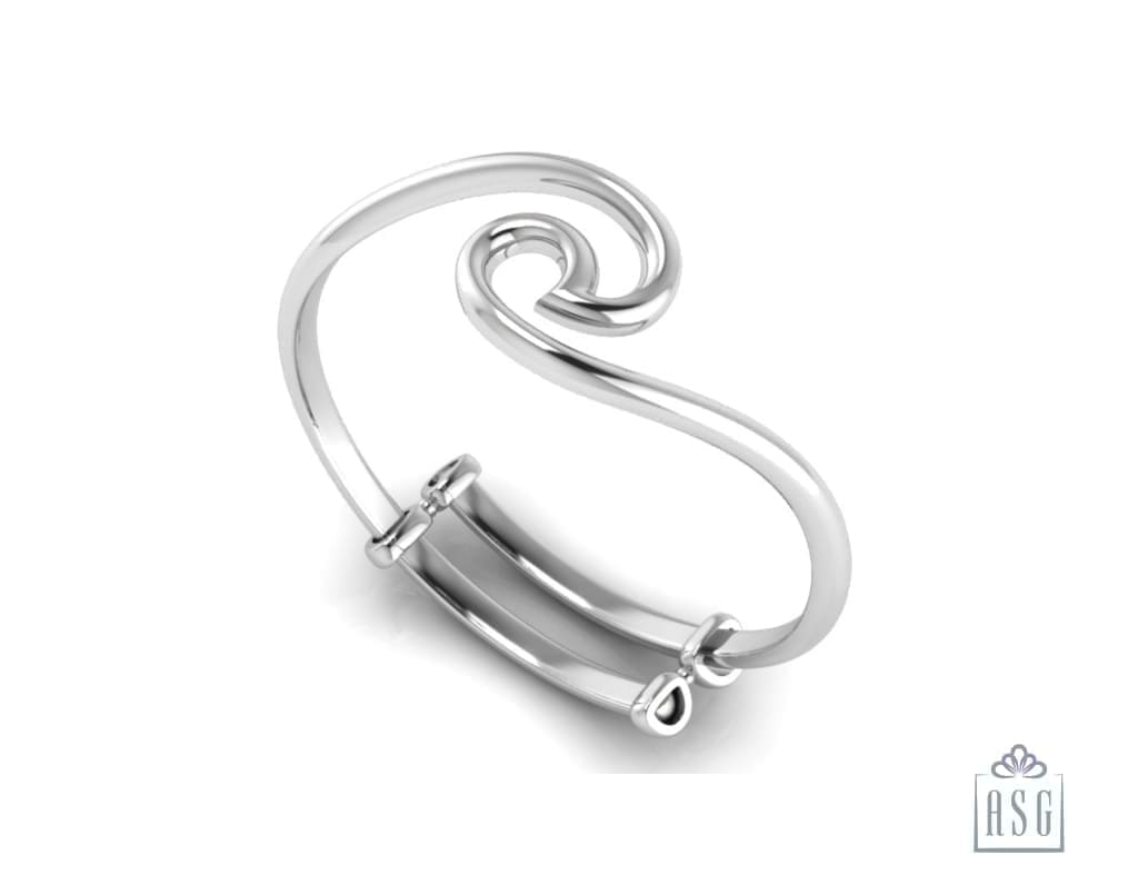 Sterling Silver Baby Bracelet Kada Adjustable with twisted design
