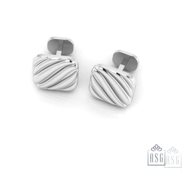 Sterling Silver Wave Cufflinks