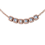 Sterling Silver With 18 Kt Pink Gold Plating Dice Babykubes Necklace For Baby & Child Blue / 9