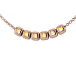 Sterling Silver With 18 Kt Pink Gold Plating Dice Babykubes Necklace For Baby & Child Yellow / 9