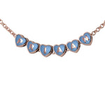 Sterling Silver With 18 Kt Pink Gold Plating Heart Babykubes Necklace For Baby & Child Blue / 9