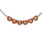 Sterling Silver With 18 Kt Pink Gold Plating Heart Babykubes Necklace For Baby & Child Orange / 9