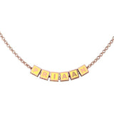 Sterling Silver With 18 Kt Pink Gold Plating Square Babykubes Necklace For Baby & Child Babykubes
