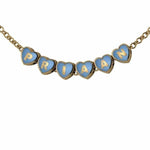 Sterling Silver With 18 Kt Yellow Gold Plating Heart Babykubes Necklace For Baby & Child Blue / 9