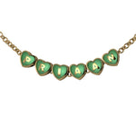 Sterling Silver With 18 Kt Yellow Gold Plating Heart Babykubes Necklace For Baby & Child Green / 9