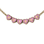 Sterling Silver With 18 Kt Yellow Gold Plating Heart Babykubes Necklace For Baby & Child Pink / 9