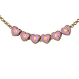 Sterling Silver With 18 Kt Yellow Gold Plating Heart Babykubes Necklace For Baby & Child Pink / 9