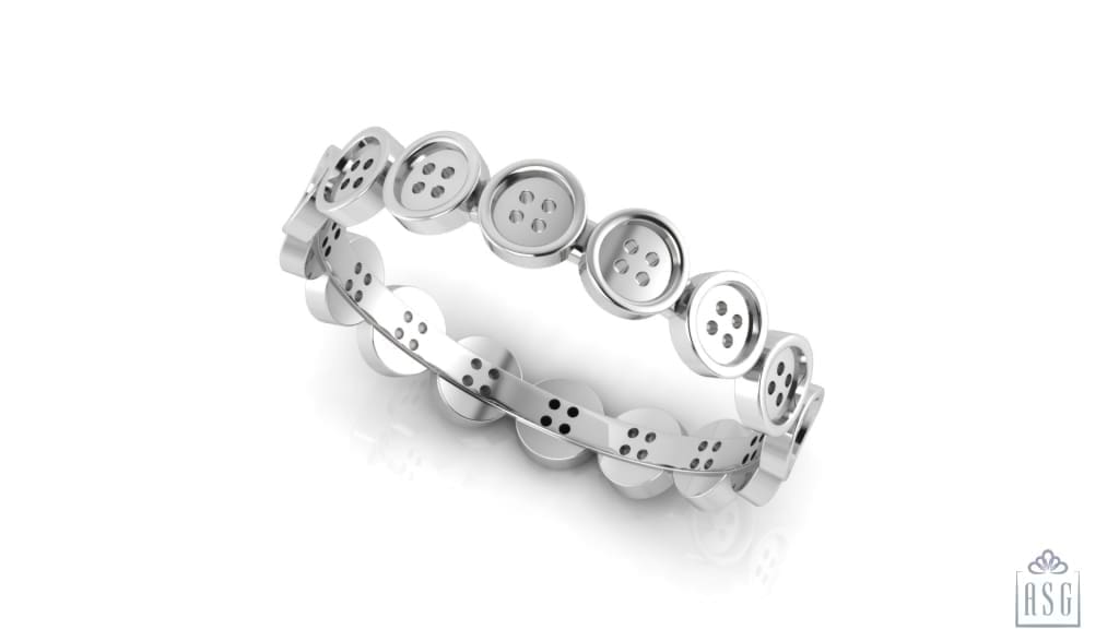 Sterling Silver Buttons Baby Bangle
