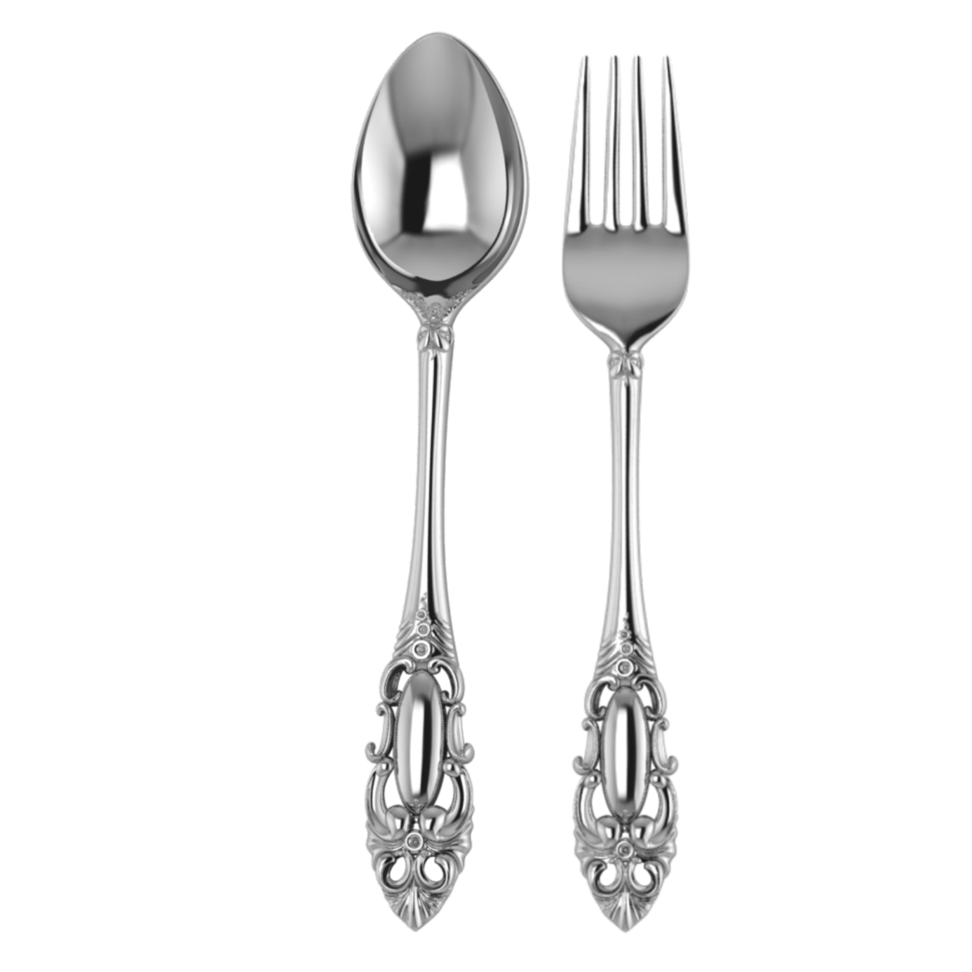 Sterling Silver Dinner Spoon & Fork Set - The Victorian Collection