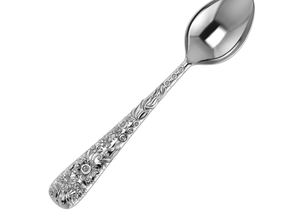 Sterling Silver Tea Spoon - The Rosa Collection