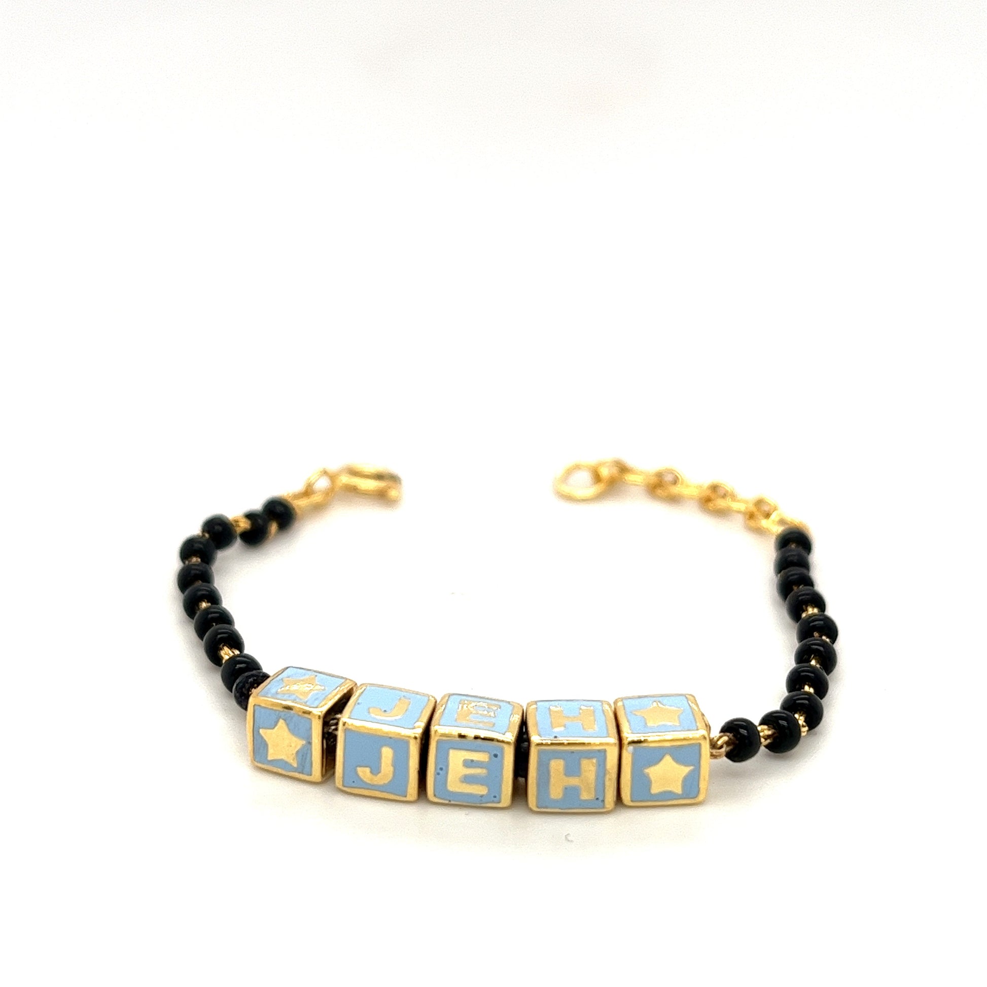 Sterling Silver Name Nazariya For Baby & Child With Square Babykubes-18Kt Gold Plated