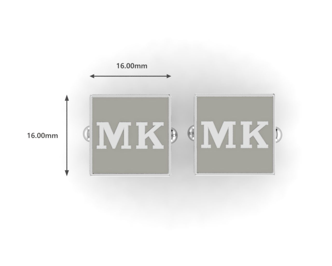 Personalised Sterling Silver Cufflinks Square For Men
